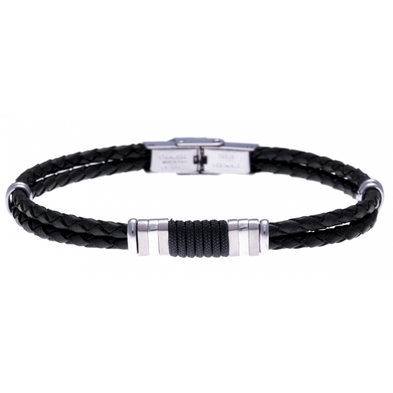 LPV Bracelet cuir tressé noir 59€ HC337